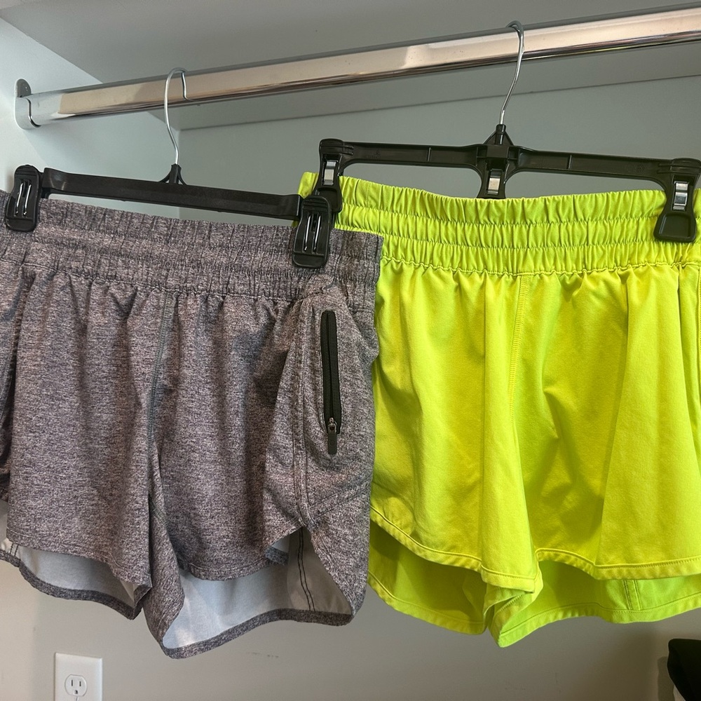 Lululemon Athletica Gray and Yellow Athletic Shorts